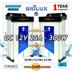 Power Supply Trafo Brilux DC 12V 25A | 300W (Super Quality) - Rainproof
